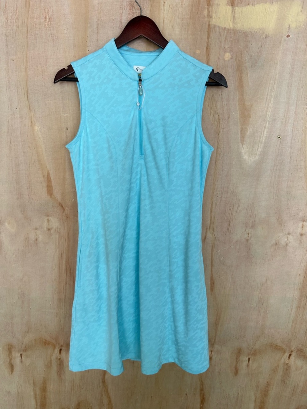 Greg Norman Collection Sleeveless Aqua Zip-Front Swim Coverup